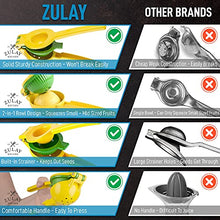 Load image into Gallery viewer, Zulay Metal 2-In-1 Lemon Lime Squeezer - Hand Juicer Lemon Squeezer - Max Extraction Manual Citrus Juicer