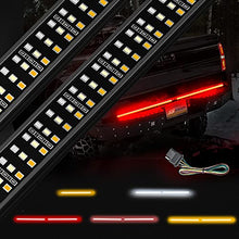Load image into Gallery viewer, SS VISION Aluminum Triple Row Tailgate Light Bar- Bright LED Chips, Waterproof Plug-and-Play with 4-Way Flat Connector Wire, Red Brake, Sequential Turn signal, Strobe Light for Trucks Trailers