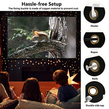 Load image into Gallery viewer, White Projector Screen 120 inch 16:9 for Indoor 4K Home Theater or Backyard Outdoor Anti-Crease Foldable and Portable HD Movie Projection