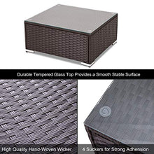 Load image into Gallery viewer, U-MAX 7 Pieces Outdoor Patio Furniture Set, All Weather Brown PE Rattan Wicker Sofa Set, Sectional Furniture Conversation Set with Cushions and Coffee Table for Porch Garden Poolside, Blue