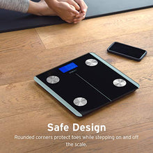 Load image into Gallery viewer, Etekcity Scales for Body Weight, Bathroom Digital Weight and Body Fat Scale for BMI, Rechargeable Smart Bluetooth Body Composition Analyzer, Sync Data with Other Fitness Apps Black 11.8x11.8 Inch