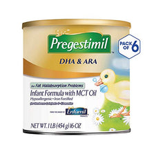 Load image into Gallery viewer, Enfamil Pregestimil Hypoallergenic Baby Formula Lactose Free Milk Powder, 16 ounce (Pack of 6) - Omega 3 DHA, MCT, Iron