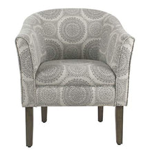 Load image into Gallery viewer, HomePop Barrel Shaped Accent Chair, Grey Medallion