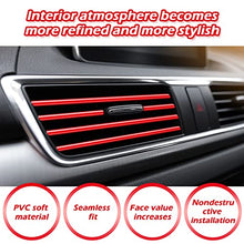 Load image into Gallery viewer, Frienda 20 Pieces Car Air Conditioner Vent Outlet Decoration Strips Universal Waterproof Bendable Car Vent Outlet Trim Decoration Car Interior Accessories for Straight Air Vent Outlet (Red)