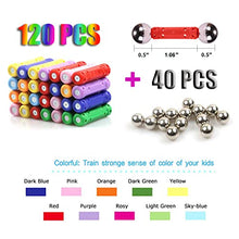 Load image into Gallery viewer, Veatree 160 Pcs Magnetic Building Sticks Blocks Toys, Magnet Educational Toys Magnetic Blocks Sticks Stacking Toys Set for Kids and Adult, Non-Toxic Building Toy 3D Puzzle with Storage Bag