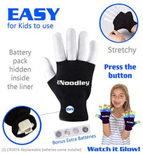 Load image into Gallery viewer, The Noodley Kids Toys for Boys LED Light Up Gloves and Flashing Shoelaces Toy for Autistic Children Cosplay Halloween Costume Stocking Stuffers Ages 4 5 6 7 (Small, Black)