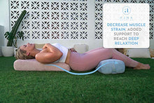 Load image into Gallery viewer, Ajna Yoga Bolster Pillow for Meditation and Support - Rectangular Yoga Cushion - Yoga Accessories from Machine Washable with Carry Handle - Celestite Blue