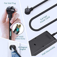 Load image into Gallery viewer, Power Strip Flat Plug, AUOPRO 12 Outlet Surge Protector with 4 USB, Grounded Desktop Extension Cord, 1050J, Dual Switch, Wall Mountable, 9.8 ft Long Cable for Computer Garage Workshop Home Office