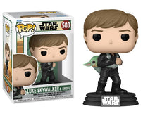Load image into Gallery viewer, POP Star Wars: Book of Boba Fett - Luke Skywalker & Grogu Training Funko Vinyl Figure (Bundled with Compatible Box Protector Case), Multicolor, 3.75