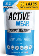 Load image into Gallery viewer, Active Wear Laundry Detergent & Soak - Formulated for Sweat and Workout Clothes - Natural Performance Concentrate Enzyme Booster Deodorizer - Powder Wash for Activewear Gym Apparel (90 Loads)