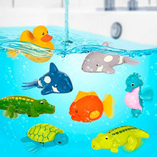 Load image into Gallery viewer, Battat – Wind-Up Bath Toys – 4 pcs – Animal Water Toys for The Tub, Pool – Floating, Swimming – Turtle, Fish, Croc, Whale – for Toddlers – 2 Years +, Brown/a (BT2642Z)