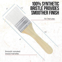 Load image into Gallery viewer, US Art Supply 3 Pack of Variety Size Synthetic Bristle Paint, Chip and Utility Paint Brushes for Paint, Stains, Varnishes, Glues, and Gesso