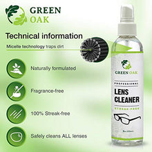 Load image into Gallery viewer, Lens Cleaner Spray Kit – Green Oak Professional Lens Cleaner Spray with Microfiber Cloths – Best for Eyeglasses, Cameras, and Lenses - Safely Cleans Fingerprints, Dust, Oil (8oz 4-Pack)