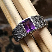 Load image into Gallery viewer, Genuine 2ct Purple Amethyst 925 Solid Sterling Silver Men's Ring Size 6.75, 7, 7.75, 8, 8.75, 9, 9.75, 10, 11, 11.75, 12, 1311.75,12