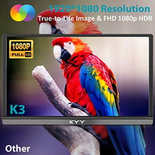 Load image into Gallery viewer, Portable Monitor - KYY 15.6inch 1080P FHD USB-C Laptop Monitor HDMI Computer Display HDR IPS Gaming Monitor w/Premium Smart Cover & Speakers, External Monitor for Laptop PC Mac Phone PS4 Xbox Switch