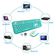 Load image into Gallery viewer, SADES V2020 Wireless Keyboard and Mouse Sets,White Blue Retro Style Keyboard with Round Keycaps,2.4GHz Dropout-Free Connection Mouse with 3 Adjustable DPI,Long Battery Life for Windows,Notebook,PC