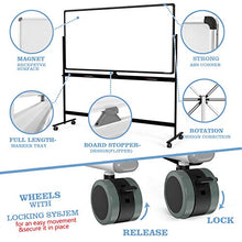 Load image into Gallery viewer, Large Mobile Rolling Magnetic Whiteboard - 48 x 32 Inches Height Adjust Double Sides Portable White Board on Wheels, Dry Erase Board Easel with Stand for Office, Home & Classroom