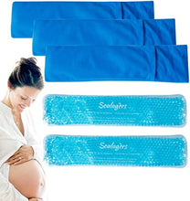 Load image into Gallery viewer, Perineal Ice Packs for Postpartum, Perineal Cold Packs, Reusable Perineal Ice Packs for Postpartum and Hemorrhoid Pain Relief,Women After Pregnancy, Hemorrhoids(2 Pcs+3 Washable Sleeves/10X2.4in)