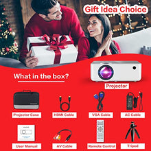 Load image into Gallery viewer, 1080P HD Projector, WiFi Projector Bluetooth Projector, FANGOR 230" Portable Movie Projector with Tripod, Home Theater Video Projector Compatible with HDMI, VGA, USB, Laptop, iOS & Android Smartphone