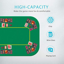 Load image into Gallery viewer, VIVOHOME 79 x 36 Inch Foldable 8-Player Texas Poker Card Tabletop Layout Portable Anti-Slip Rubber Board Game Mat with Cup Holders and Carrying Bag