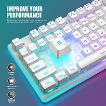 Load image into Gallery viewer, RedThunder K10 Wireless Gaming Keyboard, Rechargeable 3000mAh 2.4G LED Backlit Wireless Keyboard, Ergonomic Keyboard with Mechanical Feeling Keys for PC PS4 Xbox One Mac, Teclado Gamer, White