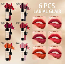 Load image into Gallery viewer, SOVONCARE 6 Color Wine Lip Tint, Matte Liquid Lipstick Waterproof Natural Lip Stains Set Long Lasting Wine Bottle Lip Gloss Makeup Gift Idea for Girls & Women