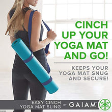 Load image into Gallery viewer, Gaiam Easy-Cinch Yoga Mat Sling, Navy, 1 Count