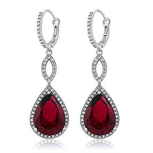 Load image into Gallery viewer, Gem Stone King 925 Sterling Silver Long Drop Dangle Elegant Wedding Bridal Chandelier Teardrop Earrings For Women (2 Inch Pear Shape 16X12MM, 20.00 Cttw)