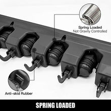 Load image into Gallery viewer, 2 Pack Imillet Mop and Broom Holder, Wall Mounted Organizer Mop and Broom Storage Tool Rack with 5 Ball Slots and 6 Hooks (Black)