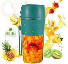 Load image into Gallery viewer, Portable Blender For Shakes And Smoothies With Reusable Straw Green Mini Blender Safety USB Rechargeable Personal Blender Cup Handheld Small Blender For Office,Sports,Travel,Gym Outdoor Actitvities 280ml Portable Blender