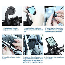 Load image into Gallery viewer, DINOKA Wireless Bike Computer,Multifunction Wireless with Extra Large LCD Backlight Display Bike Speedometer and Odometer with Automatic Wake-up Multifunction Fits All Bikes