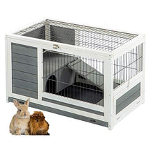 Load image into Gallery viewer, U-MAX Rabbit Hutch Pet House for Small Animals Puniea Pig House Rabbit Cage with Hideout for Rest Bunny House Indoor & Outdoor No Leak Trays & Ladder (35.4 inches)