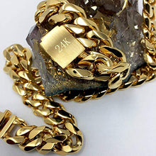 Load image into Gallery viewer, Gold Cuban Link Chain Necklace for Men Real 14.4MM 14K Karat Diamond Cut Heavy w Solid Thick Clasp US MADE (22)