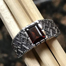 Load image into Gallery viewer, Natural 2ct Pyrope Garnet 925 Sterling Silver Men's Ring Size 7, 7.75, 8, 8.25, 9.75, 10, 10.25, 10.75, 11, 11.25, 11.75, 12, 12.25
