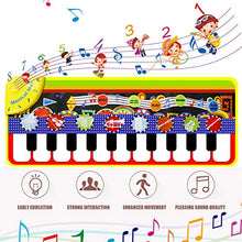 Load image into Gallery viewer, RenFox Kids Musical Mats, Music Piano Keyboard Dance Floor Mat Carpet Animal Blanket Touch Playmat Early Education Toys for Baby Girls Boys(43.3x14.2in)