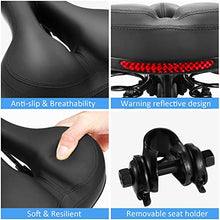 Load image into Gallery viewer, Comfortable Bike Seat Bicycle Saddle Thickening of The Memory Foam Waterproof Replacement Leather Bike Saddle on Your Mountain Bike for Women and Men with Big Bottoms