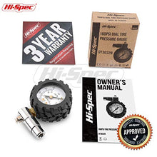 Load image into Gallery viewer, Hi-Spec 160 PSI Tire Pressure Dial Gauge for Presta Valves on Road Racing Bikes & High End Mountain Bikes. Glass Dial with Quick-Release Air Button. Pocketable with a Rugged Protective Ring