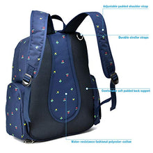 Load image into Gallery viewer, Qimiaobaby Multi-function Baby Diaper Bag Backpack with Changing Pad and Portable Insulated Pocket (Blue dots)