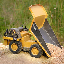 Load image into Gallery viewer, RC Dump Truck Toy for Kids, PREPOP Remote Control Construction Toys Vehicle with Metal Bed and Light/Music, Birthday Gifts Ideas for Boys Age 5 6 7 8 9 10 Year Old and up