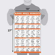 Load image into Gallery viewer, QuickFit 2 Pack - Sliding Bench Workouts & Bodyweight Exercise Poster Set - Compatible with Total Gym & Weider Ultimate Body Works (Laminated, 18" x 27")
