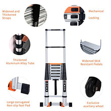 Load image into Gallery viewer, Telescoping Ladder Extension Multi-Purpose 18.5 FT Aluminum Foldable Industrial Compact Loft Ladder Household Daily or Emergency Use Portable Extendable Step Ladders 330 lb Large Loading Capacity