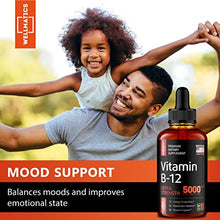 Load image into Gallery viewer, Vitamin B12 Sublingual - Natural B12 Vitamin 5000 mcg - Made in The USA - Methylcobalamin B12 Liquid Supplement - Energy, Mood & Metabolism Increase - Vegan B12 Drops