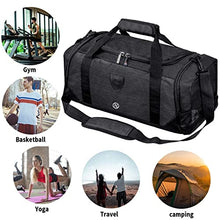 Load image into Gallery viewer, Gym Duffle Bag Backpack Waterproof Sports Duffel Bags Travel Weekender Bag for Men Women Overnight Bag with Shoes Compartment Black
