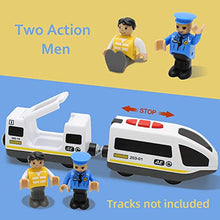 Load image into Gallery viewer, Lebze Battery Operated Action Locomotive Train (Magnetic Connection) - Powerful Engine Bullet Train Set Fits Thomas Brio Wooden Train and Tracks - Toy Train Set for Toddlers