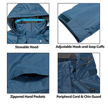 Load image into Gallery viewer, Little Donkey Andy Men's Waterproof Rain Jacket Outdoor Lightweight Rain Shell Coat for Hiking, Travel Blue Mirage Size S
