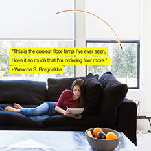 Load image into Gallery viewer, Brightech Sparq - Hanging, LED Arc Floor Lamp - Over The Couch, Contemporary Standing Lamp - Modern, Dimmable Light Arching from Behind The Sofa - Living Room & Office Pole Lamp