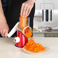 Load image into Gallery viewer, Cambom Rotary Cheese Grater Shredder Chopper Round Tumbling Box Mandoline Slicer Nut Grinder Vegetable Slicer, Hash Brown, Potato with Strong Suction Base