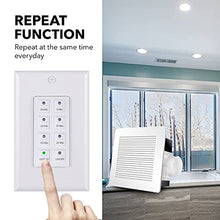Load image into Gallery viewer, BN-LINK Countdown Digital in-Wall Timer Switch with Push Button 5-10-20-30-45-60mins, for Bathroom Fan ,in-Wall Light Timer, Neutral Required, Free Plate, White
