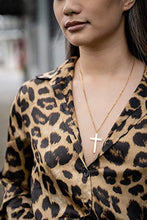 Load image into Gallery viewer, 14K Gold Chain Cross Pendant Necklace for Men, Women w/Real Strong Solid Clasp Miami Cuban Link Style (20)