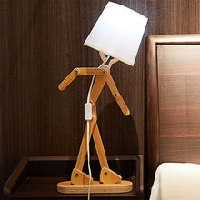 Load image into Gallery viewer, 25inch LED Wooden Table Lamp for Living Room Bedroom and Study Desk, Humor Changeable Shape Desk Lamp,Beside Table Lamp with DIY Lampshade and White Light